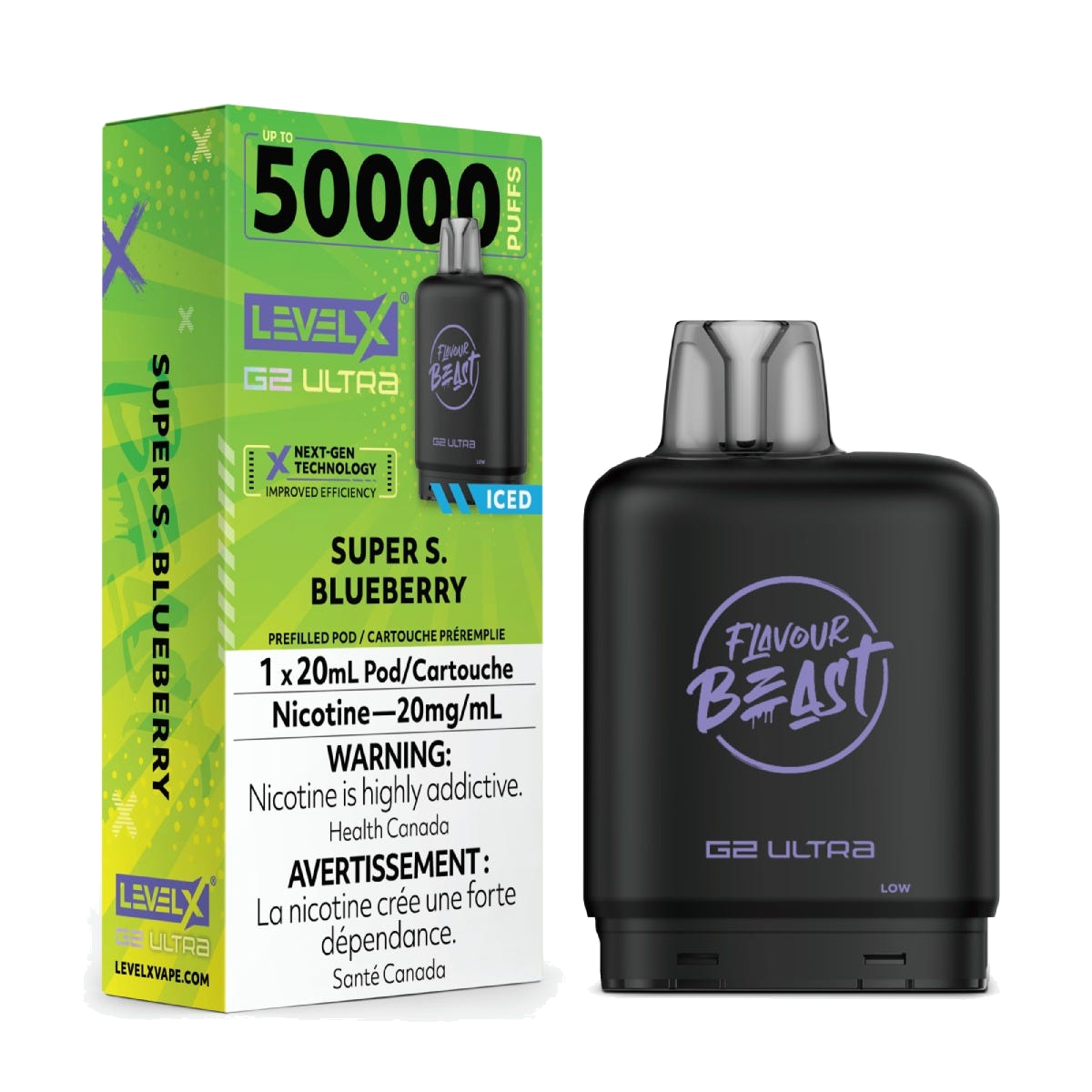 Level X Super S. 50k G2 Ultra Pods Blueberry Iced