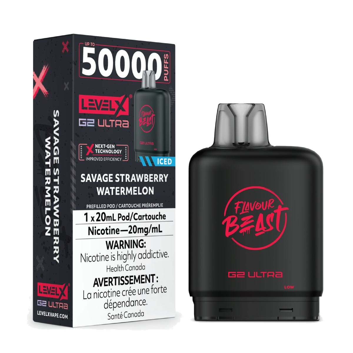 Level X Flavour Beast 50k G2 Ultra Pods Savage Strawberry Watermelon Iced