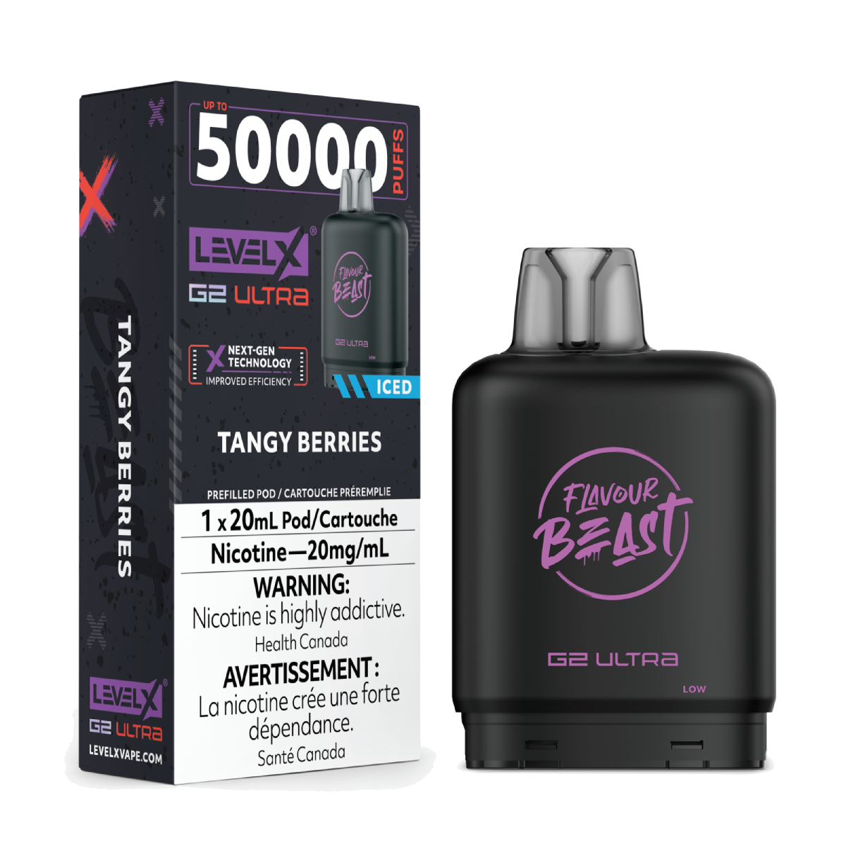 Level X Flavour Beast 50k G2 Ultra Pods Tangy Berries Iced
