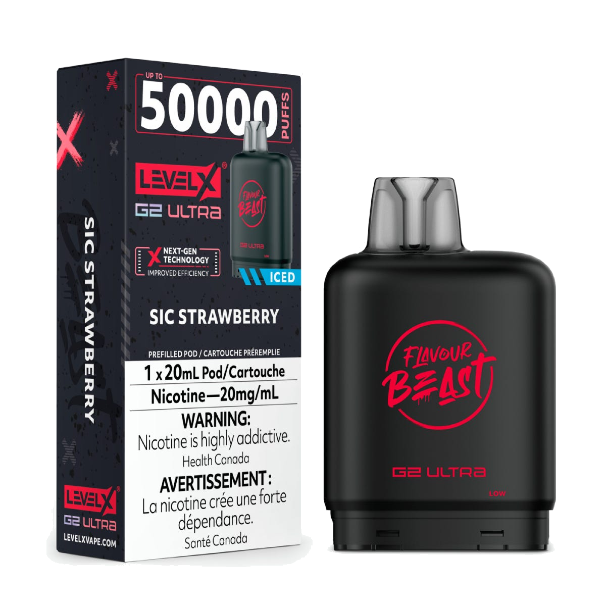 Level X Flavour Beast 50k G2 Ultra Pods Sic Strawberry