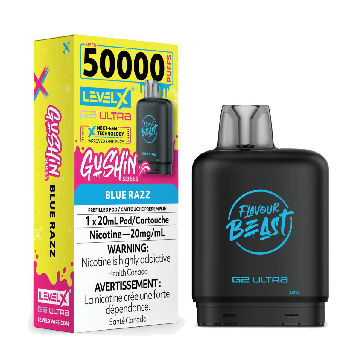 Level X Gushin 50k G2 Ultra Pods Blue Razz