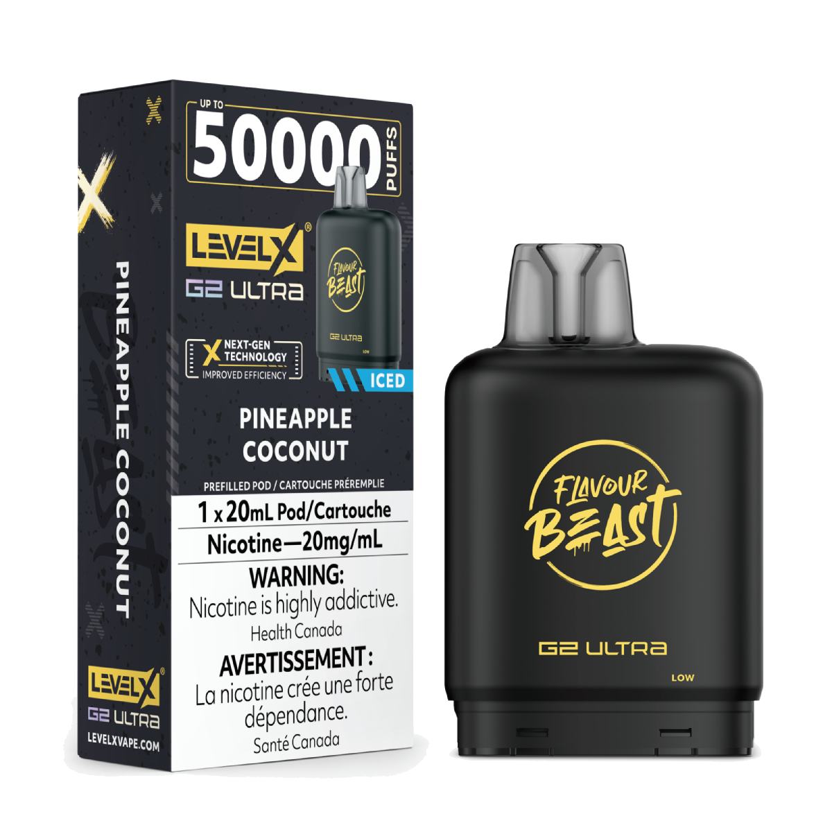 Level X Flavour Beast 50k G2 Ultra Pods Pineapple Coconut Iced
