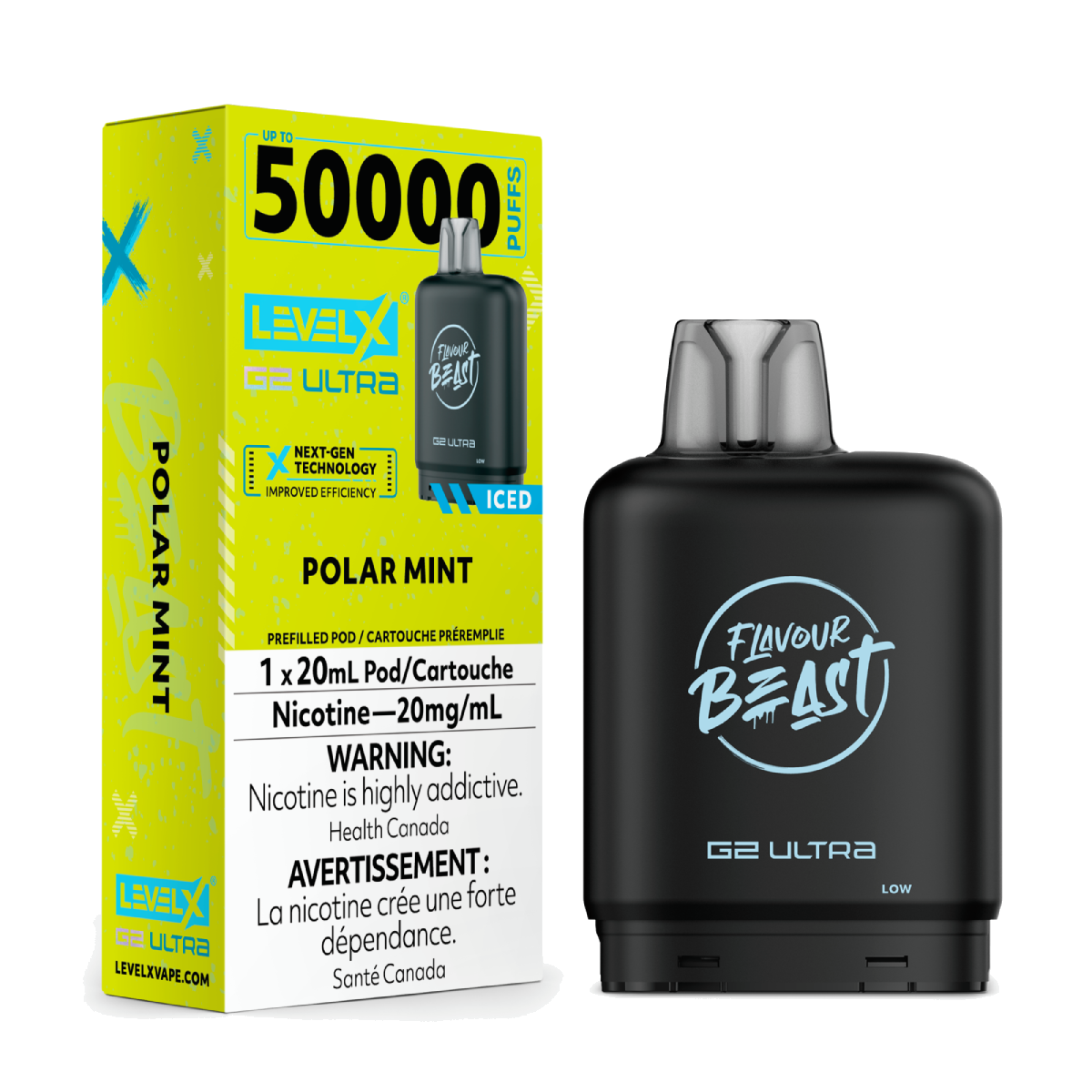 Level X Flavour Beast 50k G2 Ultra Pods Polar Mint