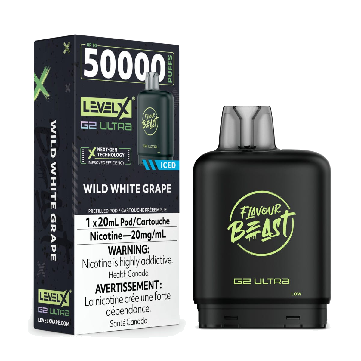 Level X Flavour Beast 50k G2 Ultra Pods Wild White Grape