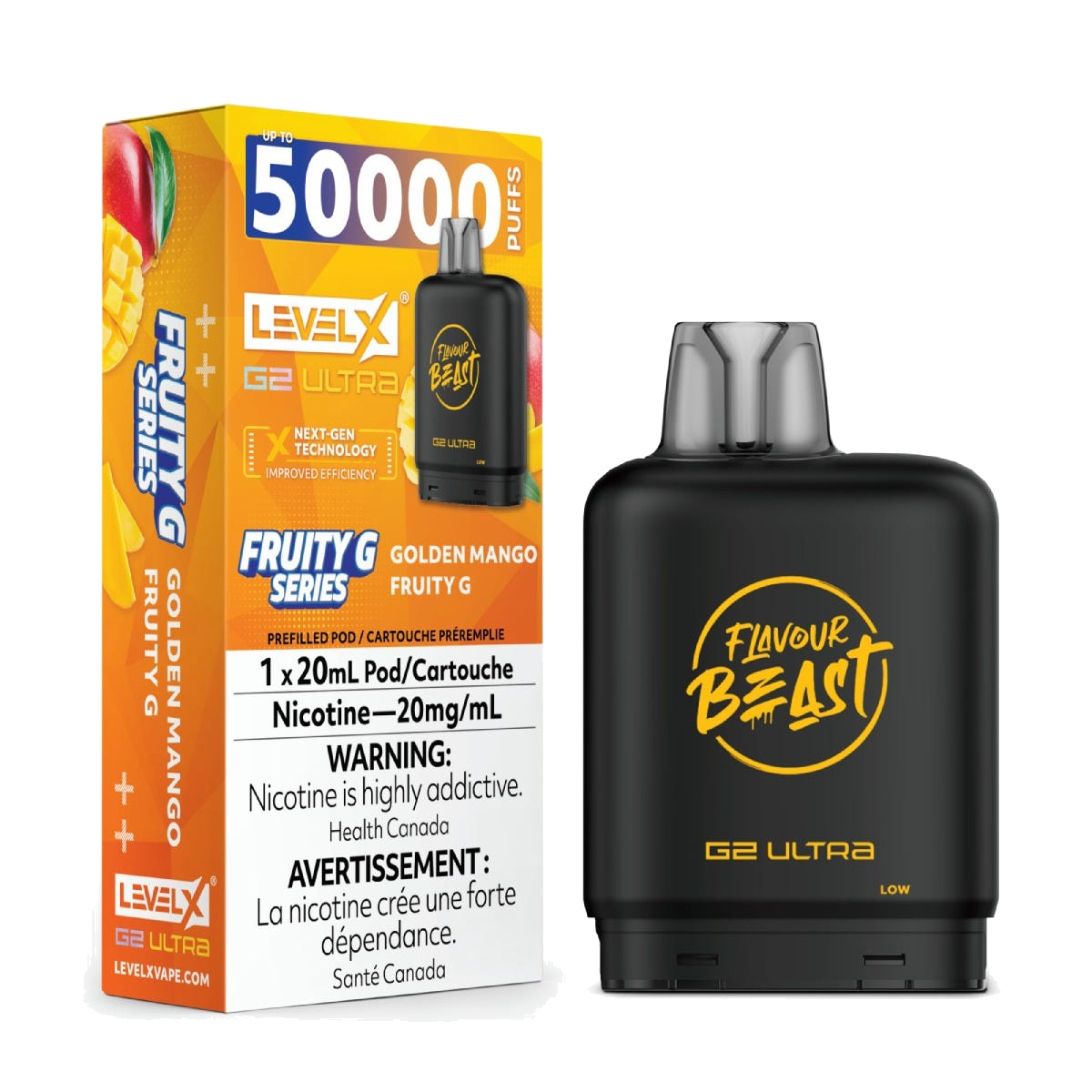 Level X Fruity G 50k G2 Ultra Pods Golden Mango