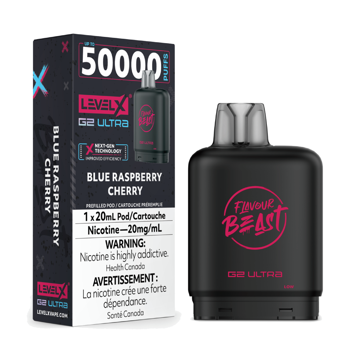 Level X Flavour Beast 50k G2 Ultra Pods Blue Raspberry Cherry