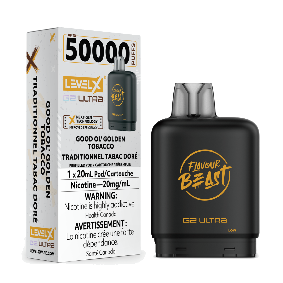 Level X Flavour Beast 50k G2 Ultra Pods Good Ol' Golden Tobacco