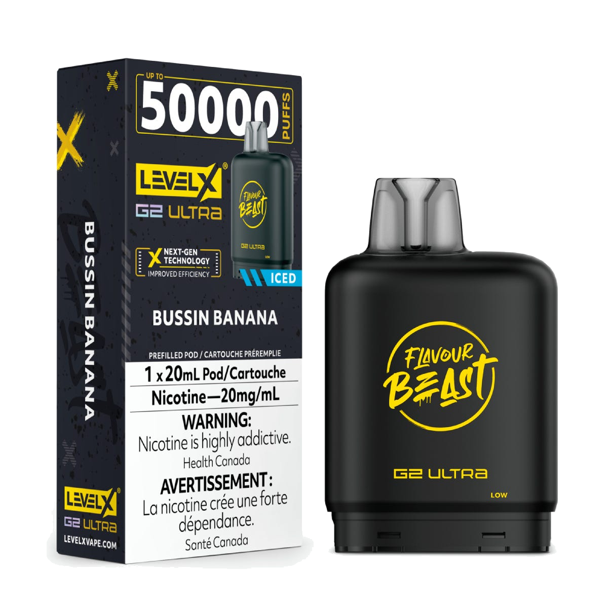 Level X Flavour Beast 50k G2 Ultra Pods Bussin Banana
